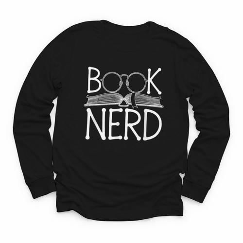 Book Nerd Retro Style Readers Librarians Authors Bookworms Youth Long Sleeve Tee - Bookorys