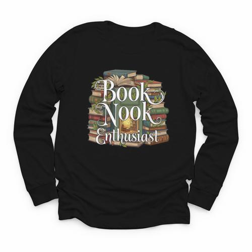 Book Nook Enthusiast Cozy Library Reader Collector Youth Long Sleeve Tee - Bookorys AU