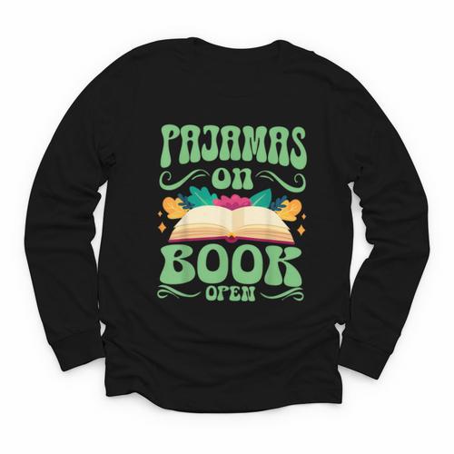 Book And Pajama Pajamas On Book Open Youth Long Sleeve Tee - Bookorys DE