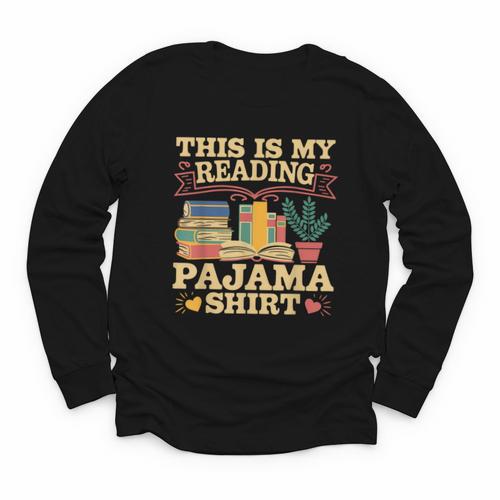 Book And Pajama This Is My Reading Pajama Bedtime Reading Youth Long Sleeve Tee - Bookorys