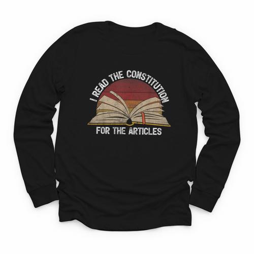 Book Vintage I Read The Constitution For The Articles Youth Long Sleeve Tee - Bookorys DE