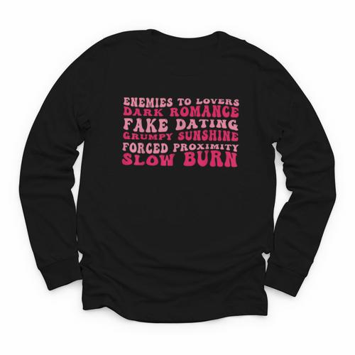 Bookish Romance Tropes Book Club Reader Spicy Book Lover Youth Long Sleeve Tee - Bookorys