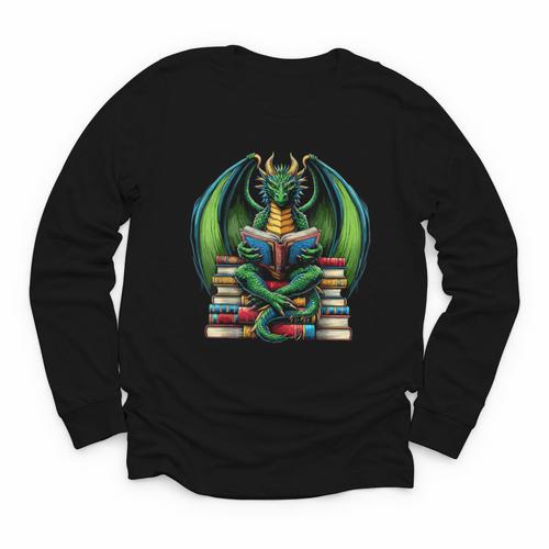 Books Dragon Reading Book Youth Long Sleeve Tee - Bookorys