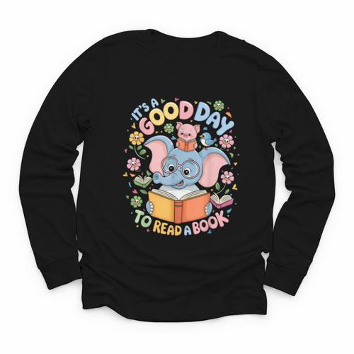 Books Lovers Kids Women Men It's A Good Day To Read A Book Youth Long Sleeve Tee - Bookorys