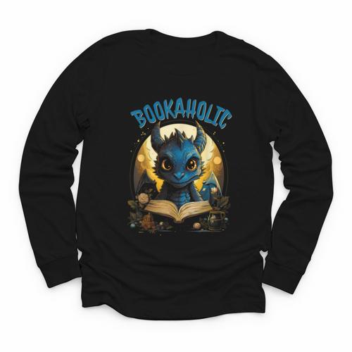Books Quote Bookaholic Dragon Bookish Reading Youth Long Sleeve Tee - Bookorys AU