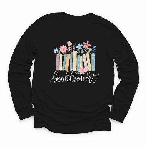 Booktrovert Book Lover Reading Bookworm Reader Youth Long Sleeve Tee - Bookorys AU