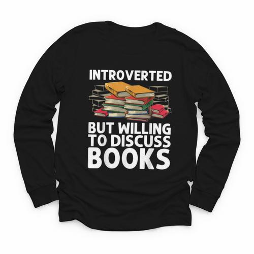 Bookworm Art For Men Women Book Reading Lover Bookish Youth Long Sleeve Tee - Bookorys