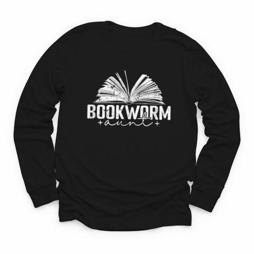 Bookworm Aunt Reading Lover Youth Long Sleeve Tee - Bookorys AU