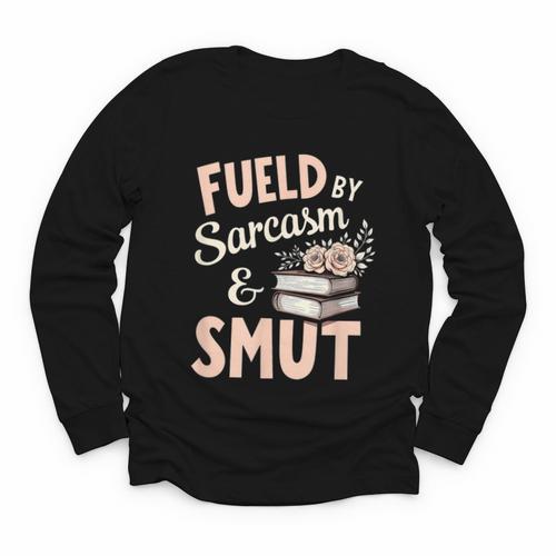 Bookworm Fueled By Sarcasm And Smut Book Reading Youth Long Sleeve Tee - Bookorys UK