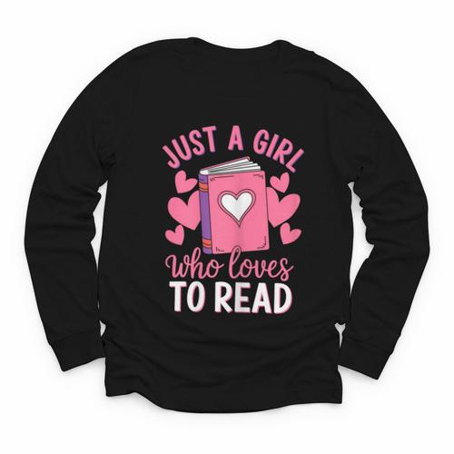 Bookworm Just A Girl Who Loves To Read Youth Long Sleeve Tee - Bookorys AU
