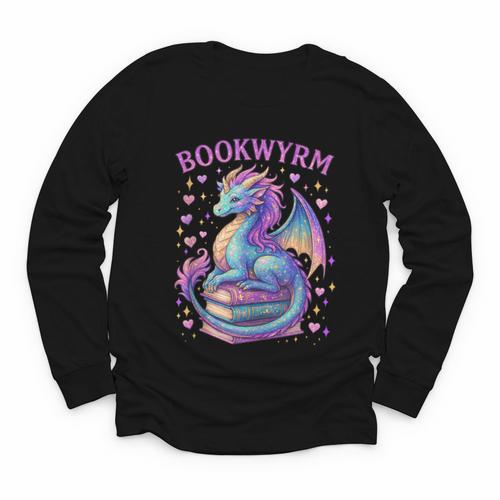 Bookwyrm Just a Girl Who Loves Dragons Books Dragon Reader Youth Long Sleeve Tee - Bookorys