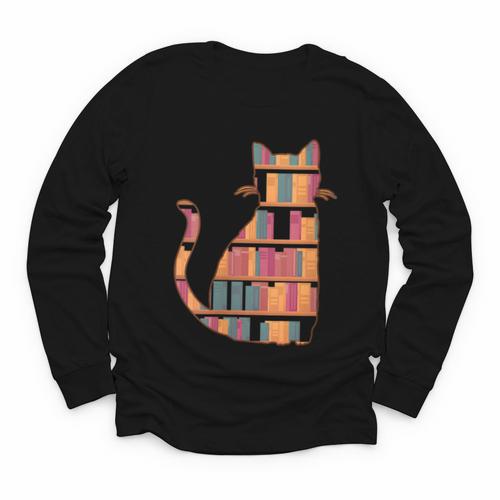 Cats Reading Books Librarian Library Readers Youth Long Sleeve Tee - Bookorys DE
