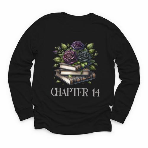 Chapter 14 14th Birthday Girls Book Lovers Gothic Flowers Youth Long Sleeve Tee - Bookorys DE