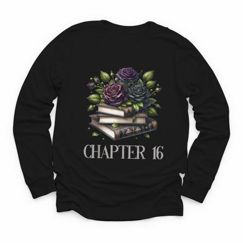 Chapter 16 16th Birthday Girls Book Lovers Gothic Flowers Youth Long Sleeve Tee - Bookorys UK