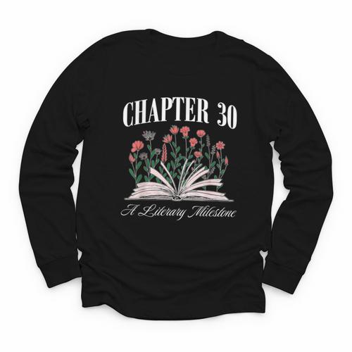 Chapter 30 A Literary Milestone Book Lover Hello 30 Youth Long Sleeve Tee - Bookorys DE