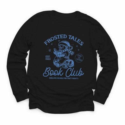 Christmas Snowman Frosted Tales Book Club Youth Long Sleeve Tee - Bookorys CA