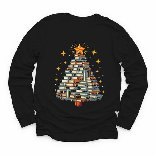 Christmas Tree Books Youth Long Sleeve Tee - Bookorys