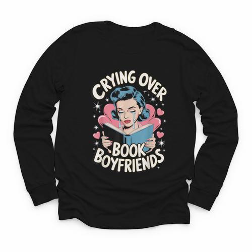 Crying Over Book Boyfriends Youth Long Sleeve Tee - Bookorys