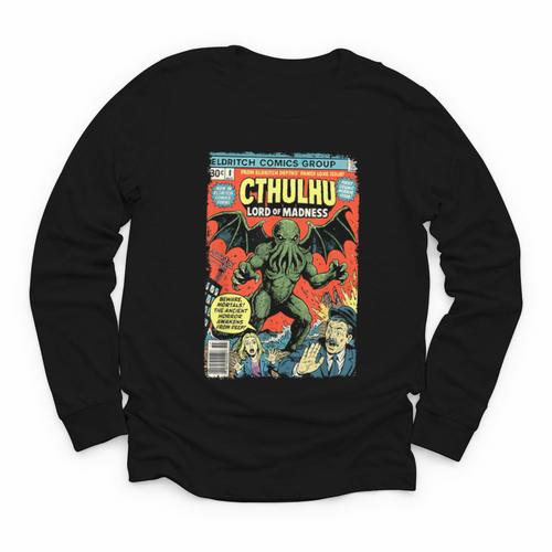 Cthulhu Lord Of Madness Vintage Comic Book Cover Youth Long Sleeve Tee - Bookorys