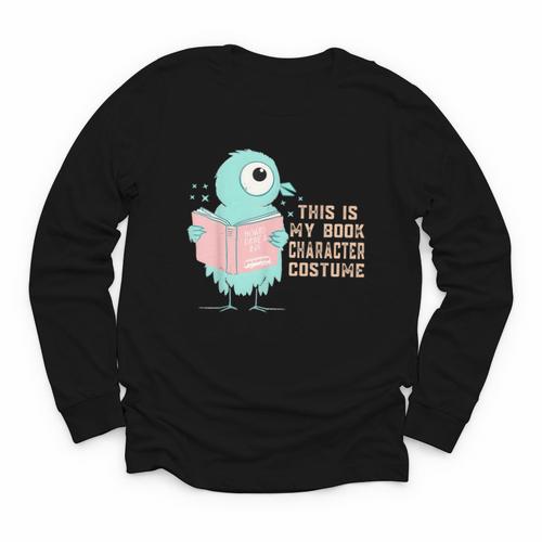 Cute Pigeon This Is My Book Character Costume For Reading Youth Long Sleeve Tee - Bookorys