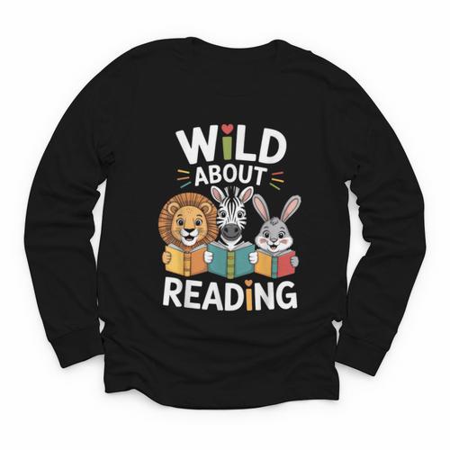 Cute Wildlife Zoo Animals For Book Reader Bookworms Youth Long Sleeve Tee - Bookorys CA