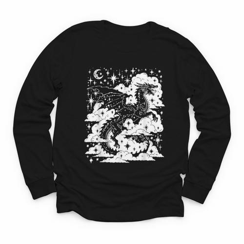 Dark Academia Fantasy Dragon Book Lover Bookish Goblincore Youth Long Sleeve Tee - Bookorys AU