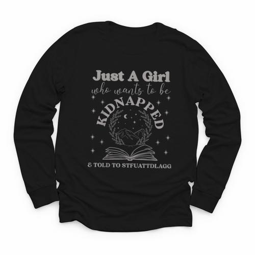 Dark Romance Merch Kidnapped STFUATTDLAGG Smutt Book Lover Youth Long Sleeve Tee - Bookorys