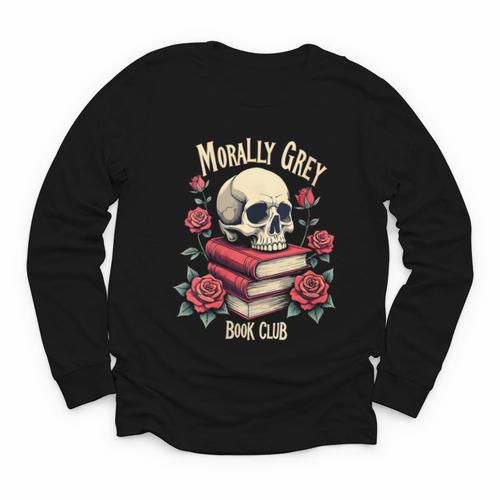 Dark Romance Romantasy Smutty Book Lover Morally Grey Merch Youth Long Sleeve Tee - Bookorys