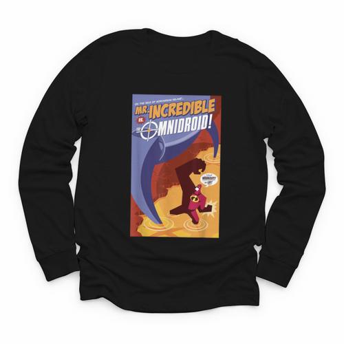 Disney Pixar The Incredibles Omnidroid Comic Book Cover Youth Long Sleeve Tee - Bookorys