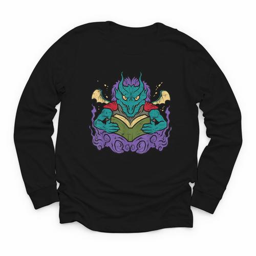 Dragon Read Reading Librarian Book Across America Kids Youth Long Sleeve Tee - Bookorys