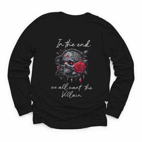 In The End We All Want The Villain Smutty Book Dark Romance Youth Long Sleeve Tee - Bookorys DE