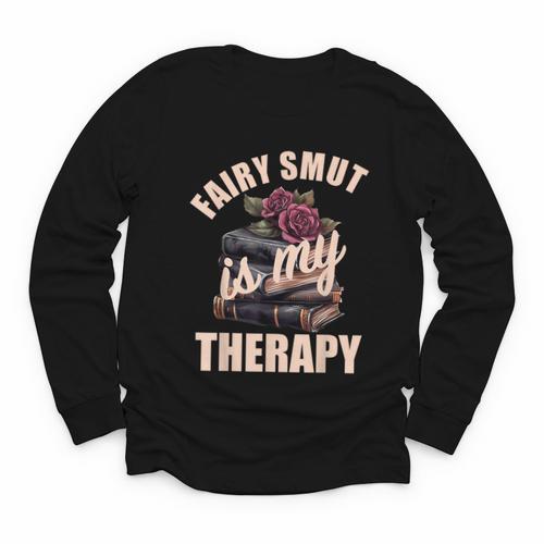 Fairy Smut Is My Therapy Romantasy Spicy Books Faerie Tales Youth Long Sleeve Tee - Bookorys AU
