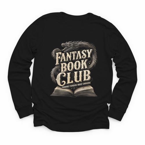 Fantasy Book Club Dragons For Women Men Or Kids Reading Youth Long Sleeve Tee - Bookorys CA