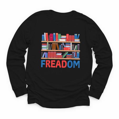 Freadom To Read Book Lover Reading Freedom Youth Long Sleeve Tee - Bookorys AU