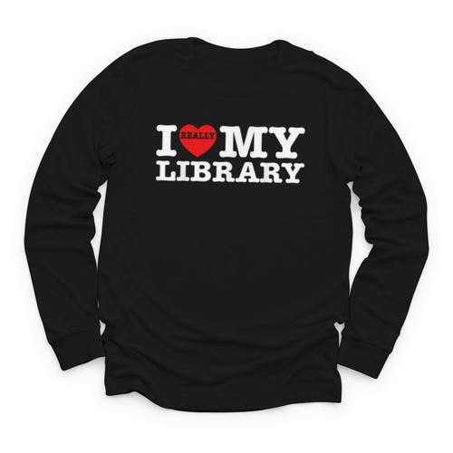 Fun I Love My Library Book Reader Bookworm Librarian Costume Youth Long Sleeve Tee - Bookorys AU
