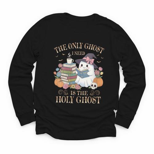 The Only Ghost I Need Is The Holy Ghost Books Reading Lovers Youth Long Sleeve Tee - Bookorys
