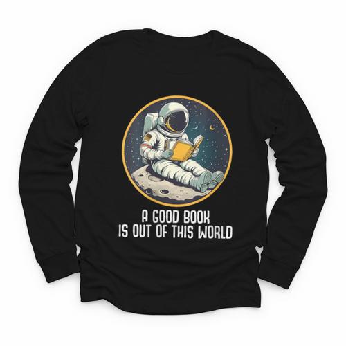 Good Book Is Out Of This World Space Reading Lover Youth Long Sleeve Tee - Bookorys