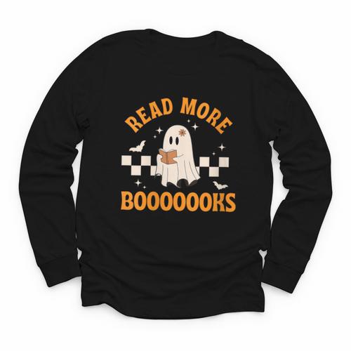 Groovy Halloween Teacher Spooky Read More Book Women Girl Youth Long Sleeve Tee - Bookorys CA
