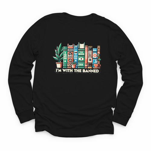 I'm With The Banned Books I Read Banned Books Lovers Youth Long Sleeve Tee - Bookorys UK