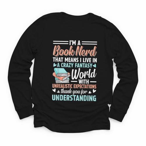 I'm a Book Nerd Bookworm Youth Long Sleeve Tee - Bookorys CA