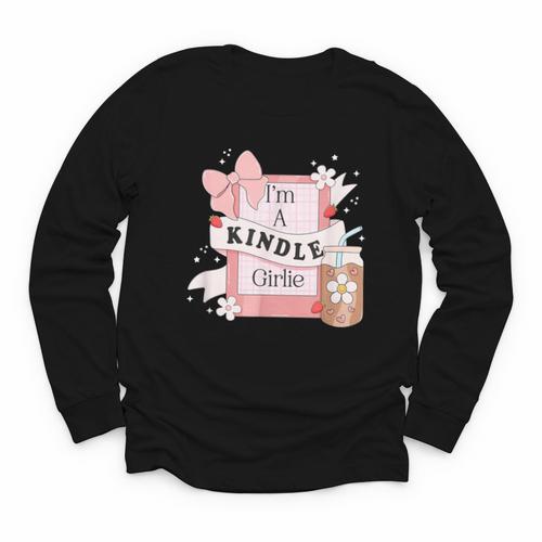 I'm A Kindle Girlie Book Lover Bookish Youth Long Sleeve Tee - Bookorys CA
