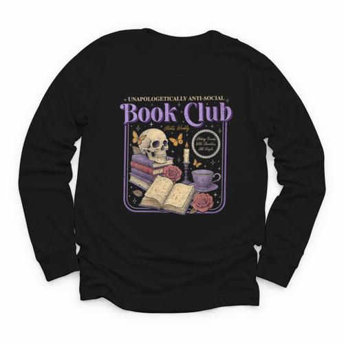 Introverted Romance Unapologetically Anti-Social Book Club Youth Long Sleeve Tee - Bookorys DE