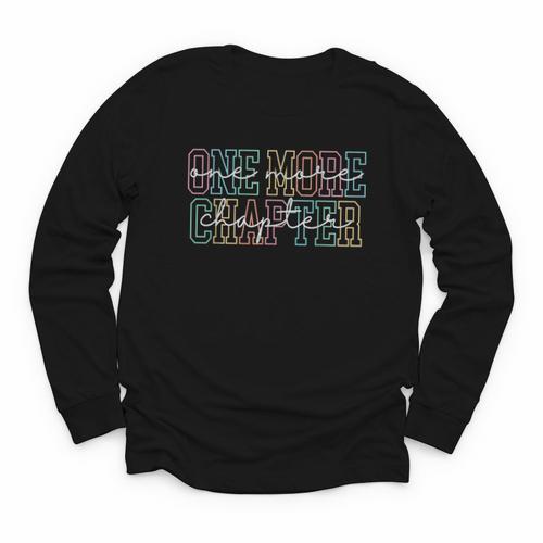 Just One More Chapter Retro Bookworm Book Lover Youth Long Sleeve Tee - Bookorys