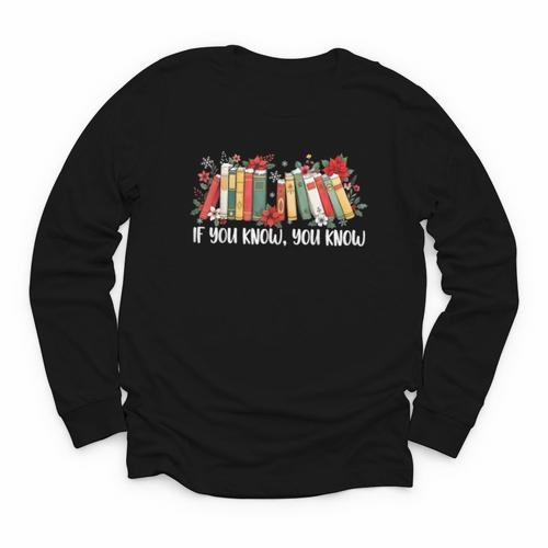 If You Know You Know 6 7 Six Seven Meme Floral Book Lover Youth Long Sleeve Tee - Bookorys