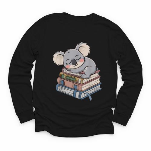 Koala Reading Book Pajama Sleep Youth Long Sleeve Tee - Bookorys AU