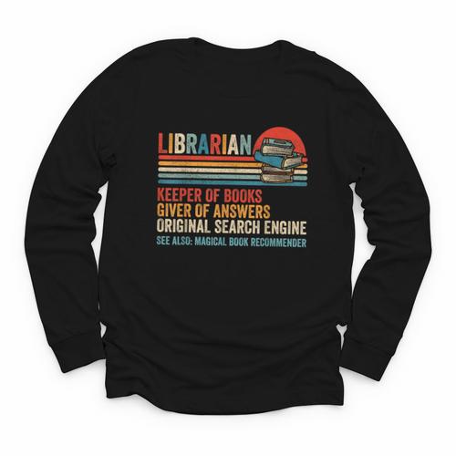 Librarian Definition Book Lover Library Workers Day Youth Long Sleeve Tee - Bookorys AU