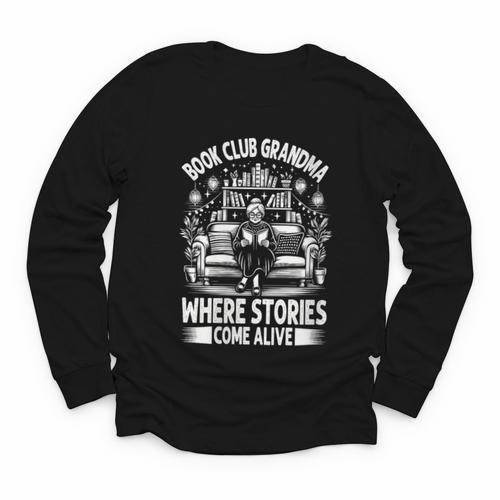 Literary Grandma Reading Club Book Lover Story Enthusiast Youth Long Sleeve Tee - Bookorys
