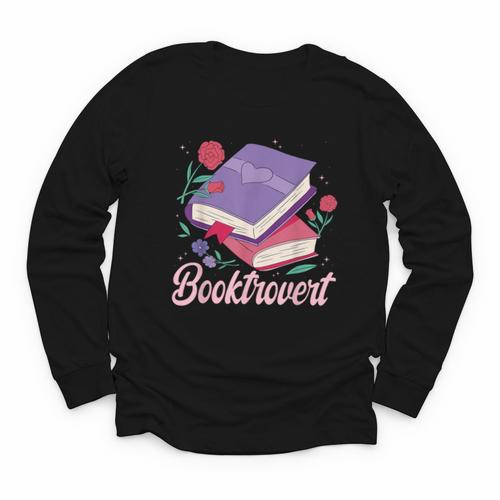 Literary Reading Book Introvert Booktrovert Reading Youth Long Sleeve Tee - Bookorys