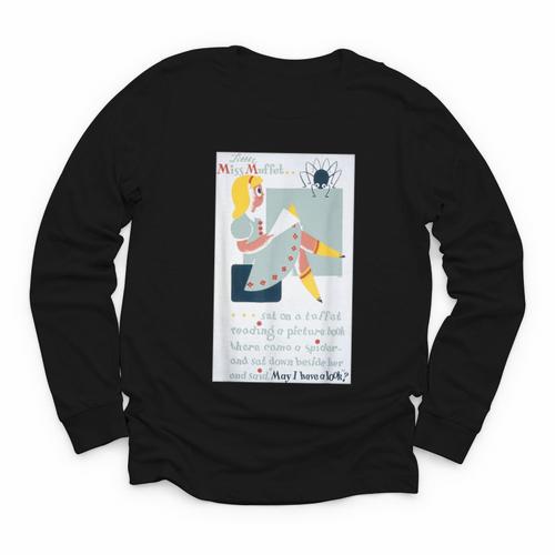 Little Miss Muffet Reading a Picture Book Youth Long Sleeve Tee - Bookorys DE