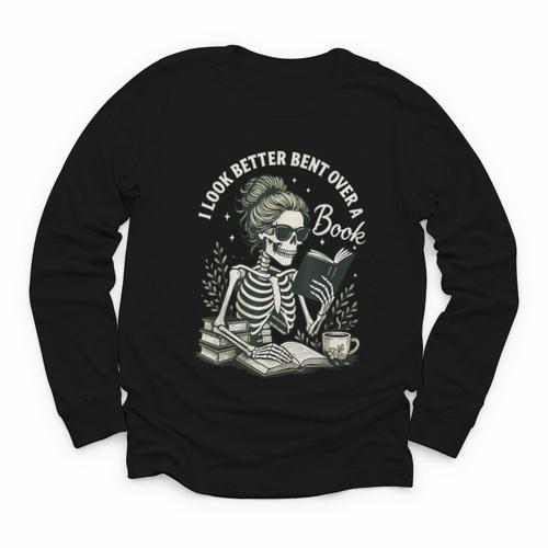 I Look Better Bent Over A Book Youth Long Sleeve Tee - Bookorys AU